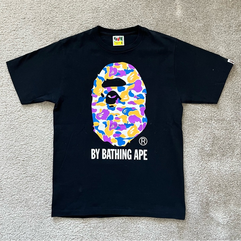 Bape Black Tee with LA Colored Camo